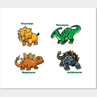 Cute Prehistoric Dinosaurs Posters and Art